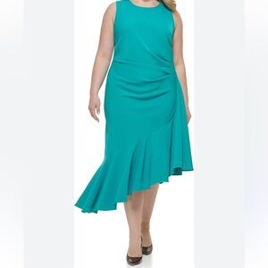 Elegant Teal Sleeveless Dress